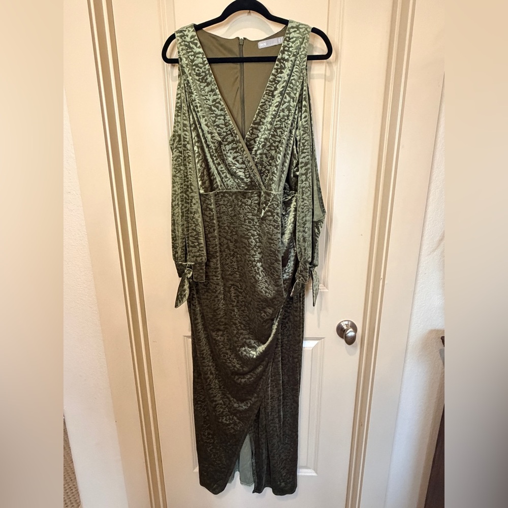 ASOS Cold shoulder velvet animal devore maxi dress